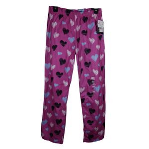 Brooklyn Cloth Girls Heart Print Lounge Pajama Pants Pink Design XL 18/20